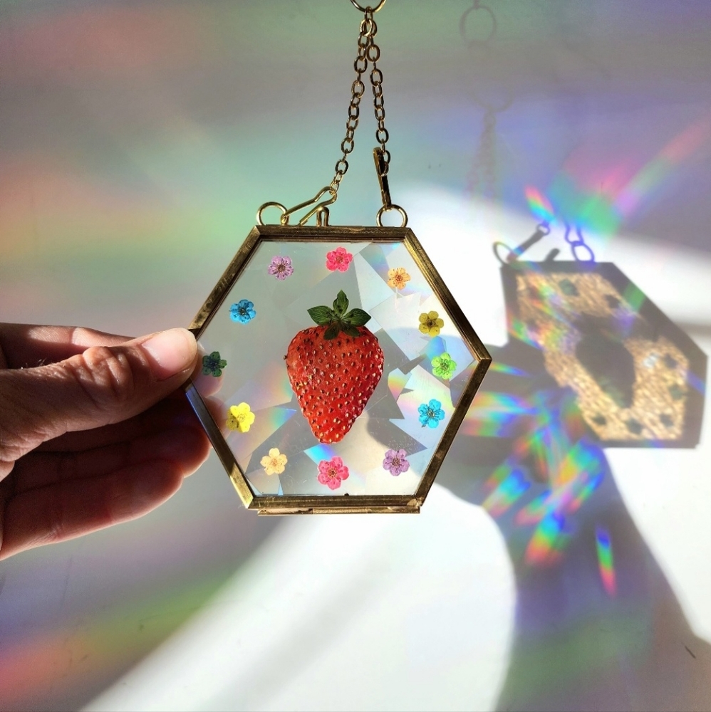 Floral Suncatchers, hand-made with REAL flowers, Casts Rainbows